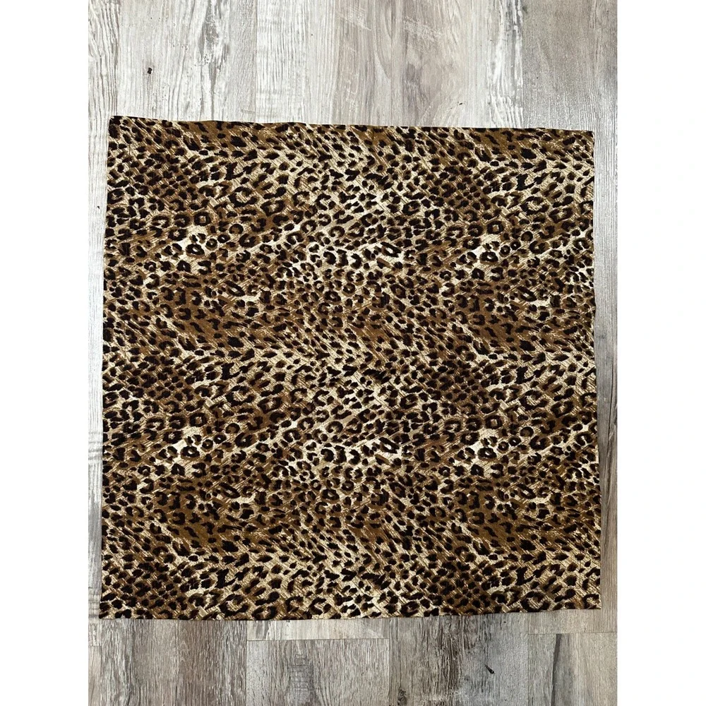 Pottery Barn Leopard Print Linen Cotton Cloth Napkins Set of 6 Brown Tan 20X20